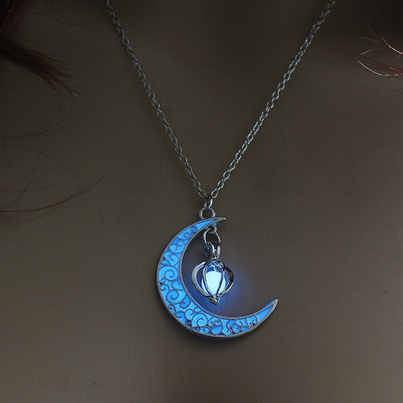 Luminous Glow Pendant Necklace – Silver Plated
