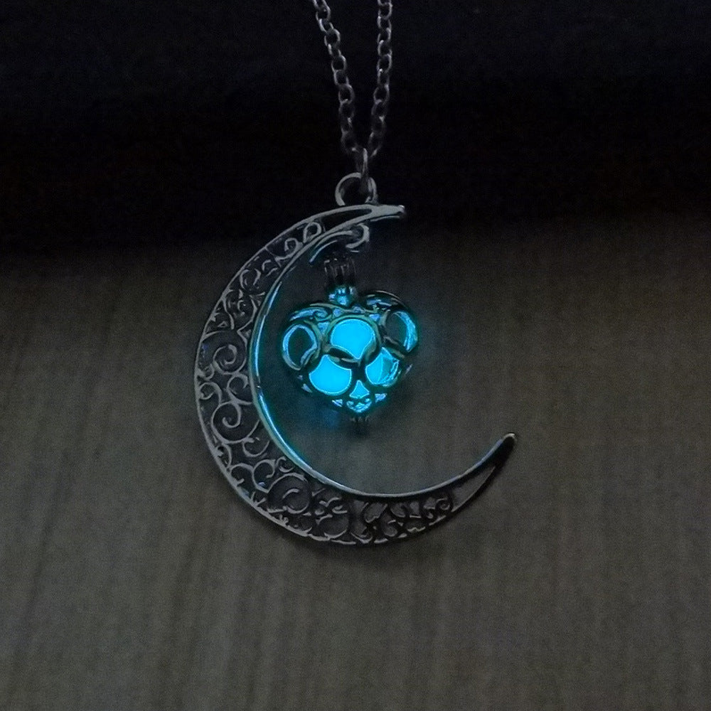 Luminous Glow Pendant Necklace – Silver Plated