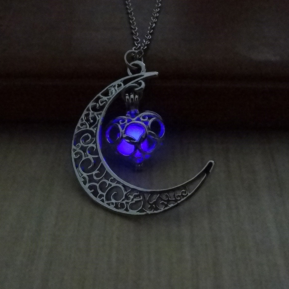 Luminous Glow Pendant Necklace – Silver Plated
