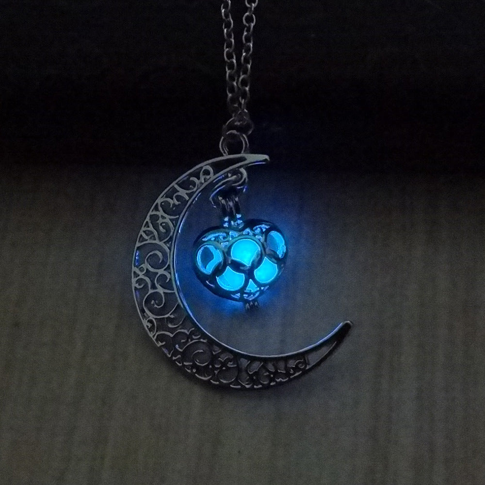 Luminous Glow Pendant Necklace – Silver Plated