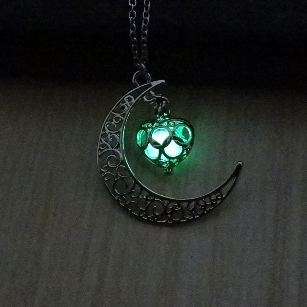 Luminous Glow Pendant Necklace – Silver Plated