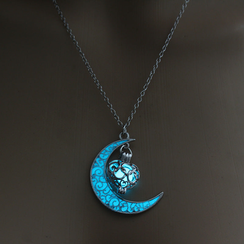 Luminous Glow Pendant Necklace – Silver Plated