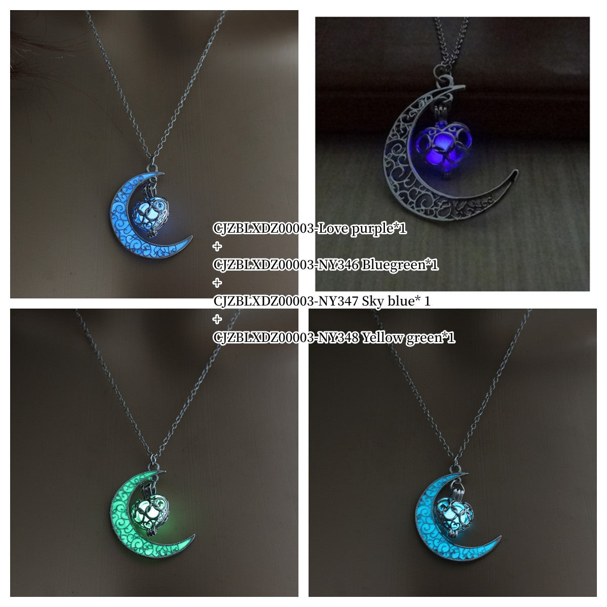 Luminous Glow Pendant Necklace – Silver Plated